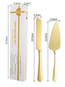 1 pièce/2 pièces Ensemble de couteau à gâteau et pelle en acier inoxydable, couteau à pain et pelle à pizza, couteau à dessert, convient pour la cuisine, les restaurants, les hôtels, les mariages, les anniversaires, les fêtes