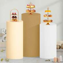 Cylinder Covers Set Of 3 Spandex Cylinder Pedestal Stand Covers Red Cylinder Cover Round Pedestal Cylinder Covers Multicolor Pedestal Cover For Wedding Party Ceremony DecorationKF - B - 查看 5