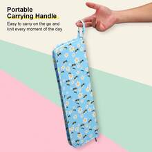 1 Hộp đựng kim đan nhiều màu - Túi có khóa kéo, đựng vừa kim đan 15,75", họa tiết hoa và hình học, hoàn hảo cho người đam mê đan móc, hộp đựng phụ kiện đan móc, hộp thiết kế vui nhộn, hộp đựng đa năng, phụ kiện và vật dụng đan móc - Nhiều màu - Xem 3