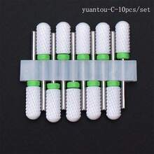 10pcs Ceramic Nail Drill Bits Set Milling Cutter For Electric Manicure Bit Flame Corn Files Pedicure Machine Polish Accessories - 彩色 - 查看 11