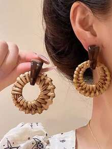 1 Pair Bohemian Style Earrings, Summer Beach Ins Earrings, Suitable For Wedding, Music Festival, Daily, Vacation, Party Wear For Women