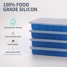 1 Tbsp Silicone Freezer Molds Perfect For Storing Garlic Herbs Ginger Pesto Tomato Paste Lemon Juice Vegetable Purees Purees And More Silicone Food Freezer Tray Blue 4 Pack - Blue4Pack - Xem 2