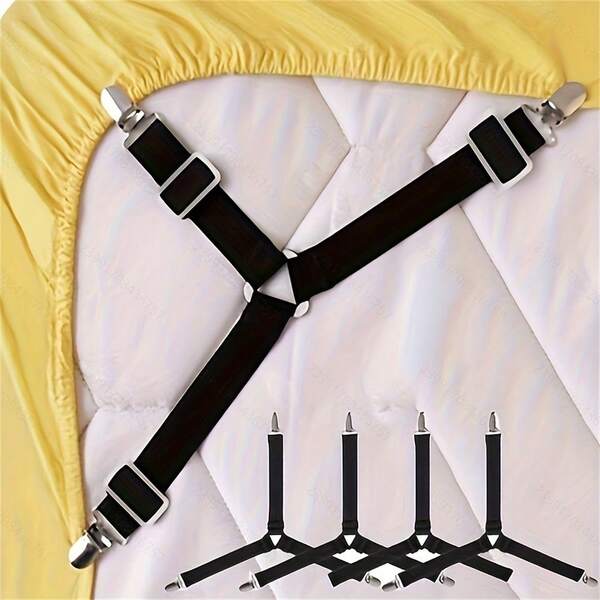 4PCS Adjustable Sheet Fixer Tablecloth Curtain Sofa Cover Sheet Buckle Quilt Single Clip Metal Fixing Clip