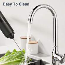 Espumador de leche eléctrico, agitador de café a batería, hace espuma cremosa y rica, mango de plástico ligero y agitador de acero inoxidable 304, diseño de bajo ruido, adecuado para bebidas DIY, amantes del café, camping, recuerdos de boda, regalos de Navidad