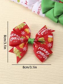 24 Stücke Weihnachts-Haarclips mit roter, weißer und grüner Stoffschleife, Weihnachtsmann, Schneeflocke, Weihnachtsbaum, exquisite Festivalschleifen für Mädchen, Weihnachts-Haaraccessoires