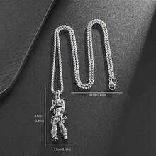 Vintage Punk Motor Girl Style Pendant Necklace, Women's Fashion Jewelry - 銀色 - 查看 4