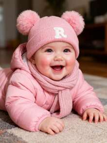 1 pieza Gorro de bebé tejido con letra A-Z, Gorro de niña bebé, Gorro tejido para niños, Accesorios para bebé, Gorro para niños, Gorra elástica, 0-3 años, Gorro para niños y niñas bebés