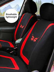 9/4/2 Pcs Set Butterfly Pattern Car Seat Covers, Universal Fit | U-Shape Design, Anti-Slip Backing | Compatible With Airbags, Refresh Your Car Interior. 9 Pcs Set (5 Seats: 5 Headrest Covers, 2 Front Seat Covers, 1 Split-Type Rear Seat Cover And 1 Integrated Rear Seat Bottom Cover). 4 Pcs Set (2 Seats: 2 Front Seat Covers And 2 Headrest Covers). 2 Pcs Set (1 Seat: 1 Front Seat Cover And 1 Headrest Cover). - Style a - View 7