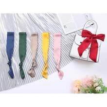 Women Skinny Scarf Plain Solid Color Pure Long Scarves Neckerchiefhalloween - 粉色 - 查看 3