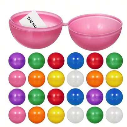 20/40个塑料空心宾果球，彩色抽奖球，彩色派对游戏球，桌面游戏娱乐球，可填充空心抽奖球，塑料游戏球，适用于派对活动桌面游戏，宾果球，适用于婚礼、生日、周年纪念日、圣诞节（颜色随机）