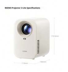 Xiaomi (MI) Projector Redmi3 Lite Version, Home Projector, Smart Home Theater, Autofocus, Auto Keystone Correction, 1080P Physical Resolution, MIUI System - Sand Color - View 4