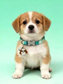 1pc Cartoon Print Adjustable Pet Collar, Cute Dog Pendant Necklace, Cat Collar, Dog Collar, Bone-Shaped Buckle, Pet Accessories - Multicolor - View 14