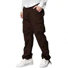Pantalones cargo para hombre - Café - Ver 2