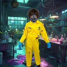 Disfraz Zombie Niño - Traje Biohazard Radioactivo Con Careta Para Halloween - Amarillo - Ver 2