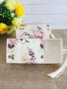 5 pièces Boîtes cadeaux mini à motif fleur de rose à sortir pour les faveurs de fête d'anniversaire/mariage - 5 pièces/ensemble - Voir 3