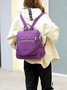 Ba lô nylon chống trộm, ví nữ, túi thời trang đa năng hàng ngày, túi du lịch nhẹ với nhiều ngăn, ba lô tối giản dung tích lớn, ba lô tiện dụng, phù hợp cho học sinh, y tá, giáo viên, chuyên gia kinh doanh, du lịch, đi làm, mua sắm, văn phòng, hẹn hò, leo núi, đào tạo, công việc, quà sinh nhật, quà ngày lễ, ba lô - Nhiều màu - Xem 11