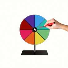12 英寸旋转奖品转盘，配有重型支架和 14 槽彩色桌面转盘 - 非常适合嘉年华、贸易展、财富旋转游戏、游戏礼物 - 多色 - 查看 13