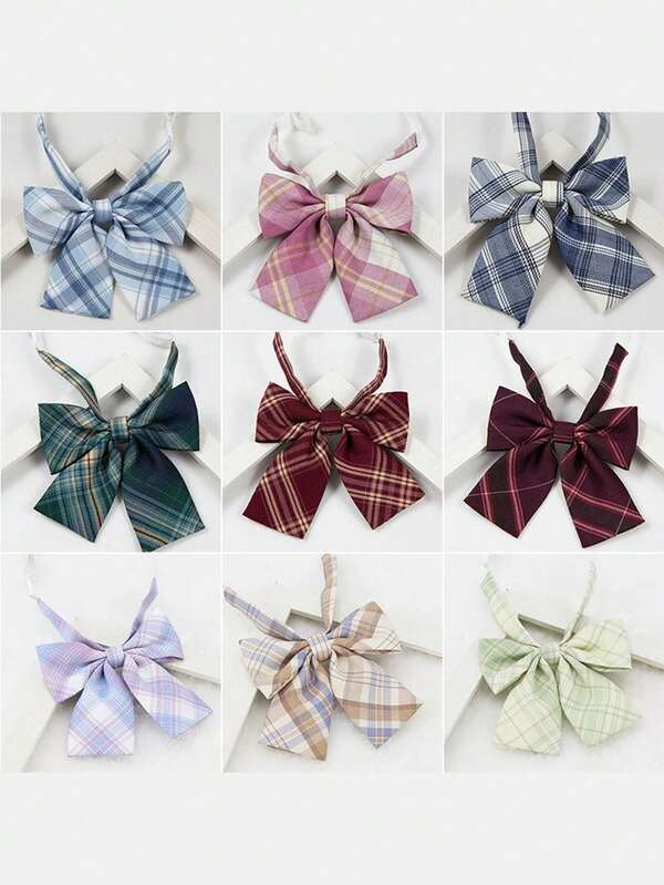 1 Stück modischer JK Kragen karierter Streifen Fliege; Damen Fliege japanischer Campus Internet-Star flacher Kragen Fliege geeignet für Männer und Frauen für Feiertage, täglichen Gebrauch, exquisites Halloween, Weihnachts-, Erntedank-Geschenk, Geburtstagsgeschenk