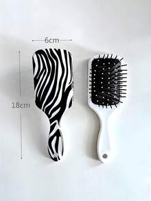 1pc Mini Rectangular Animal Pattern Hair Brush, Cheetah Edge Brush,ABS Material In Snake, Cow, Zebra, Leopard Print With Breathable Rubber Air Cushion,Hair Brush,Comb,Hair Tools,Hair Products And Accessories For Barber Salon Beauty Travel Essentials,Back To School,Travel Holiday Essentials,HairAccessories For Women