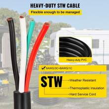 40Ft 50Amp Generator Extension Cord 6 Gauge STW 6/3+8/1 Generator Cord Generator Power Cord N14-50P To Bare Wire Cut Wire Cord Extension Power Cord RV Motor Home Generator Portable - Default - View 4