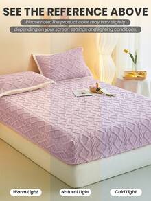 1件塔夫绸床笠,纯色床垫罩,柔软舒适保暖床垫保护套,亲肤加厚秋冬床笠,现代风格卧室床笠,适用于大号、特大号、单人床、双人床,不含枕套,沙发套,大号、特大号床笠,Oeko-Tex认证 - 紫色 - 查看 8