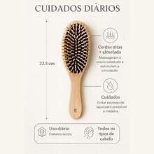 Natural Wooden Oval Hair Brush - Landhs - 芥末黃 - 查看 7