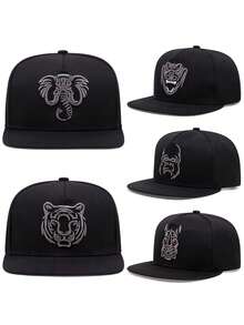 2025 Fashion Creative New Baseball Hat Animal Embroidery Street Hip Hop Hat Outdoor Cycling Mountain Climbing Sports Sunshade Hat Daily Life Leisure Commuting Decoration Flat Edge Hat Unisex Multi Functional Adjustable Skateboard Hat