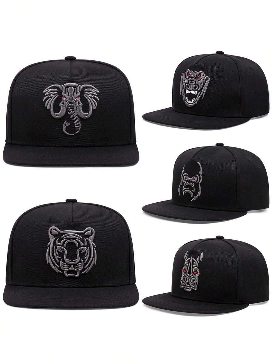 2025 Fashion Creative New Baseball Hat Animal Embroidery Street Hip Hop Hat Outdoor Cycling Mountain Climbing Sports Sunshade Hat Daily Life Leisure Commuting Decoration Flat Edge Hat Unisex Multi Functional Adjustable Skateboard Hat