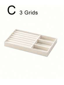5 Pcs Beige Jewelry Trays, Empty Jewelry Trays, Ring And Necklace Storage Trays, Rectangular Jewelry Storage Containers, Jewelry Display Trays, Drawer Divider Storage Trays, Small Item Storage Organizers, Stackable Jewelry Storage Trays