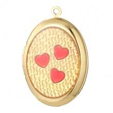 1pc Golden Heart Shaped Copper Pendant, Handmade DIY Necklace, Bracelet, Keychain Jewelry Pendant, Suitable For Thanksgiving Gift