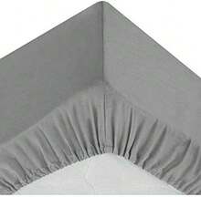 Atmosphera - Lenzuolo con angoli in cotone - Grigio - elastico H30cm - 90 x 190 cm - Grigio Chiaro - Visualizzare 3