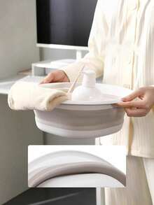 1pc Portable Foldable Washbasin, Foldable Sink Basin, Outdoor Wash Folding Basin, Home Bathroom Wash Basin, Large-Capacity Folding Basin For Car Washing, Kitchen Vegetable Wash Basin, Multi-Purpose Folding Basin, Can Be Used To Wash Vegetables