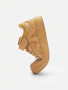 Balabala 2025春秋新款儿童白色帆布鞋，男女童款，羊毛内衬 - 淺土黃 - 查看 6