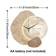 1pc Silent Wall Clock With 2D Textured Colorful Planet Blocks, Super Quiet Quartz Movement, No Ticking Sound, Suitable For Living Room, Bedroom, Office, Kitchen And Cafe, Perfect Decorative Gift For Friends And Family - Multicolor - View 14
