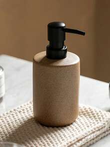 1/2pcs Luxury Beige Ceramic Soap Dispenser Set - Elegant Refillable Hand Sanitizer & Lotion Bottles, Gentle On Skin, Perfect For Spa Bathroom Experience, Soap Liquid, Bathroom Accessories - Multicolor - View 10