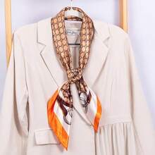 Mulberry Silk Scarfs Small Square Scarfs For Women 21" X 21" Lightweight Square Satin Head Scarf Neck Scarves{"Size_name":"35\"","Color_name":"Orange"} - 橘子英吋 - 查看 7