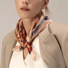 Mulberry Silk Scarfs Small Square Scarfs For Women 21" X 21" Lightweight Square Satin Head Scarf Neck Scarves{"Size_name":"21x21inch","Color_name":"Beige"} - 米色21x21英寸 - 查看 4