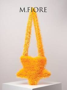 Sac bandoulière en peluche de couleur bonbon style années 2000, sac asymétrique, sac à épaule en forme d'étoile, sac à main d'automne, sac en fourrure, Y2K, unique, mignon, quotidien, shopping, rendez-vous, voyage