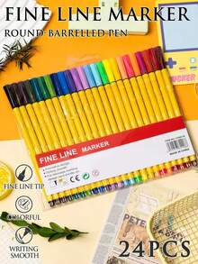 24 قلم رصاص رسم خطوط دقيقة جديد، أقلام تلوين ملونة مناسبة للمدرسة والمكتب وكتب التلوين للكبار والمذكرات والرسم والفن الجرافيتي، أطراف دقيقة للكتابة في المذكرات وتدوين الملاحظات والمكتب والمجلات والكتابة والمستلزمات المكتبية الفنية، موسم العودة إلى المدرسة.