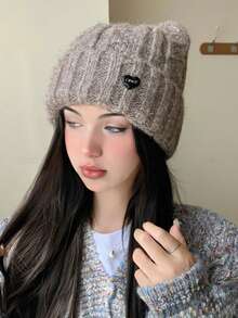 1 件女式可爱卡哇伊猫耳帽，甜美可爱，秋冬，均码，针织保暖帽 - 彩色 - 查看 5