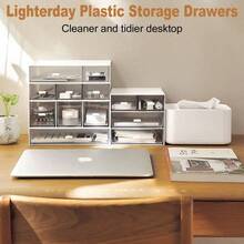 Desktop Drawers, Plastic Storage Drawers Stackable Storage Boxes, Desk Organiser Drawers Desk Storage Storage Bathroom Storage Office Storage Home Storage 6 Drawers Whitexl - 9 Drawers & White - View 5