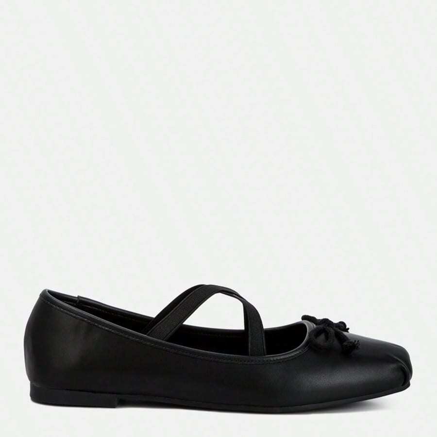 Leina Faux Leather Ballet Flats - Black - View 1