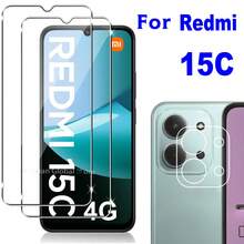 4 piezas de set para Xiaomi Redmi A5 / Poco M7 Pro / Poco C71 / F8 Ultra / F8 Pro, 2 protectores de pantalla de vidrio templado + 2 protectores de lente de cámara de vidrio templado, película protectora anti-arañazos para Poco X7Pro / X6 Pro / Poco C75 / Poco C65 Redmi A5 Protector de cámara para Xiaomi Redmi 15 / 15C / Redmi A3X - transparente - Ver 2