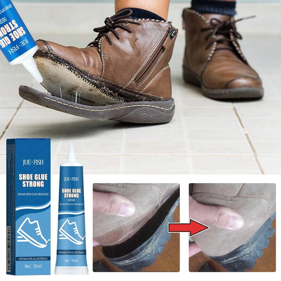 JUE FISH Super Strong Shoe-Repairing Adhesive Waterproof Quick-Drying Repair Open Glue Breakage Universal Sealant Professional Repair Tool 50ml