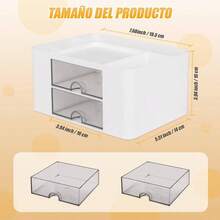 Organizador de Escritorio con cajn, Caja de Almacenamiento de plstico con 5 Compartimentos y 2 cajones, Caja de Almacenamiento de Escritorio para Escritorio, tocador, Oficina, Escuela, hogar - blanco - Ver 4
