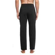 Baleaf Men's Sweatpants Casual Lounge Cotton Pajama Yoga Pants Open Bottom Straight Leg Male Sweat Pants With Pockets{"Size_name":"Large","Color_name":"A-Black"} - 弗拉克 - 查看 3