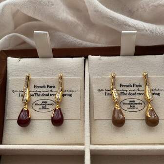 Teardrop Stud Earrings, Pure, Lively, Natural, Luxurious, High-End, Fashionable, Elegant, Luxurious New Style Earrings For Autumn/Winter