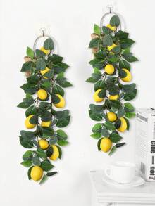 1/3 piezas Decoración navideña artificial Planta de vid de limón con hojas verdes, material de fibra de poliéster, 63 cm/24.8 pulgadas, planta artificial, flor artificial, decoración de habitación, decoración de mesa, decoración de jardín, suministros de decoración de habitación, decoración de restaurante, decoración de cuatro estaciones, decoración de temporada de bodas, decoración de temporada de graduación, decoración del hogar.