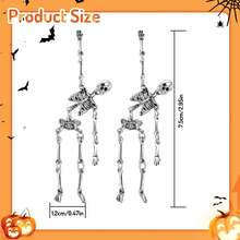 Punk Halloween Earrings For Women, Spooky Skull Skeleton Dangle Earrings For Women, Drop Earring,Scary Halloween Party Earring For Halloween Accessories