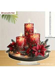 Bohemian Acrylic Christmas Candle Holder, Inspiring Desktop Decor, Suitable For Home And Holiday Atmosphere, Christmas Decoration Christmas Decorations Home Christmas Gifts Christmas Decor - Multicolor - View 3